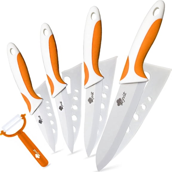 Ceramic Knives Set with Covers for Kitchen.6",5",4",3" in Paring Knife