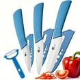 thumbnail image 1 of Ceramic Knife Set for Kitchen,3-Piece Fruit Paring Knives with Sheath,Rustproof and Sharp, 1 of 9