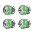 thumbnail image 1 of Ceramic Knob Drawer Round Pull Handle for Home Cupboard Wardrobe Dresser Door Replacement 4pcs Green, 1 of 7