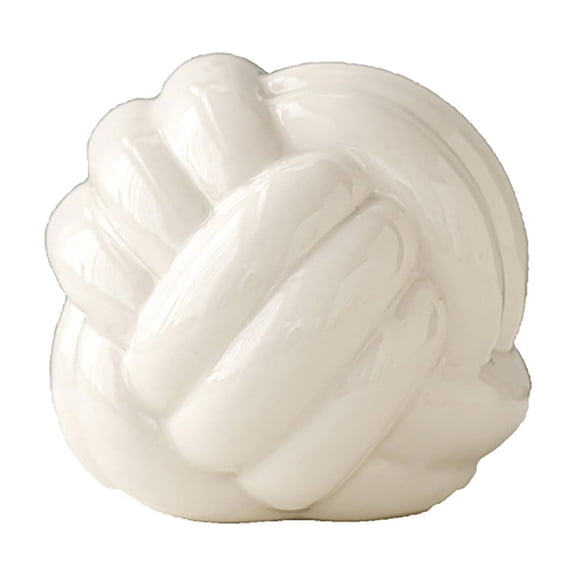 Ceramic Knot Decor Minimalist Bookshelf Decor Shelf Decor Accents Coffee Table Decor Decorative Objects for Living Room Bedroom Office Desktop Chain Link Decor White 3.3*3.15Inch