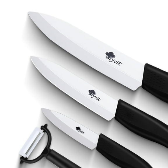 Ceramic Knves Set 3" 4 " 5" Paring Knife with Blade Guards Kitchen Fruit Rust Proof Utility Slicing Knife