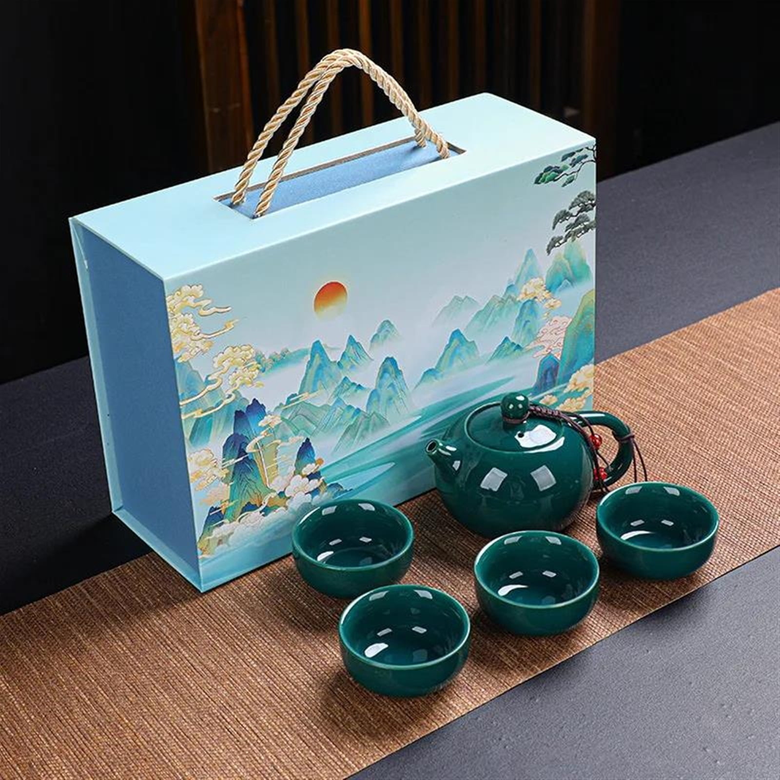 Ceramic Kung Fu Tea Set Gift Box Packaging - Walmart.com