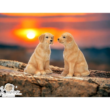 Ceramic Labrador Dog Salt and Pepper Shakers 3 1/8 Inch Gift