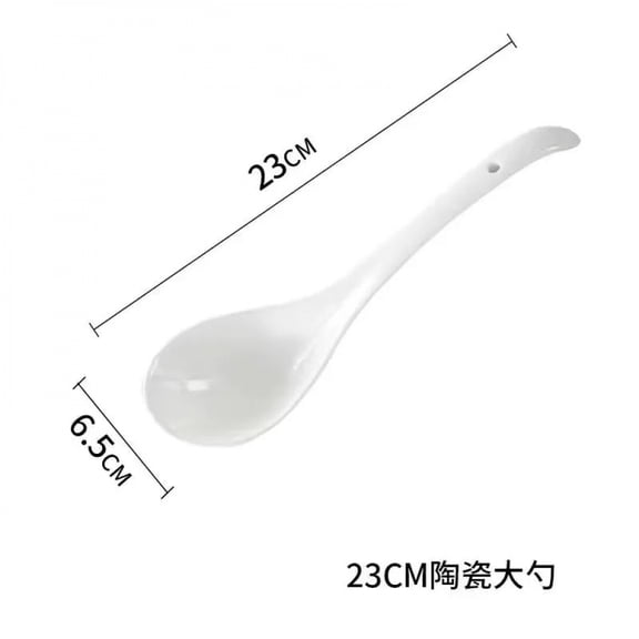 Ceramic Large Soup Spoon Bone China Household Big Soup Spoon White Marbling Tableware Home Kitchen Supplies Dinnerware 1pcs