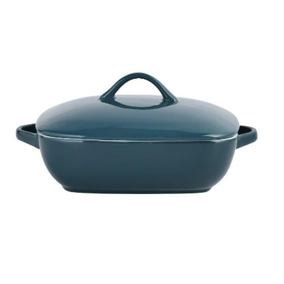 Ceramic Lasane Dish With Lid Rectangular Dish Porcelain Pasta Bake Dishes-green square