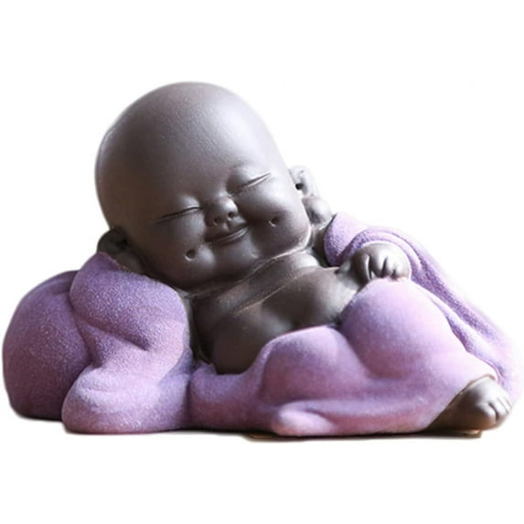 Ceramic Laughing Buddha Statue Maitreya Buddha Statue Happy Buddha Statue Little Cute Baby Buddha Statue Monk Figurine Buddha Figurines Home Decor Creative Ornaments Gift Delicate