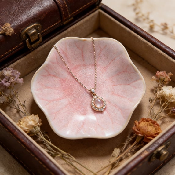 Ceramic Leaf Dish Small Trinket Tray Bowl for Rings Keys Desk Organizer and Spoon Rest