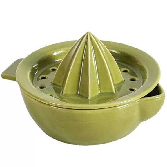 Ceramic Lemon Juicer, Manual Citrus Lime Hand Squeezer Reamer with 200ML Bowl and Strainer Lid, Handheld Orange Press with Pour Spout and Handle, Dishwasher Safe, Easy to Clean for Home Kitchen