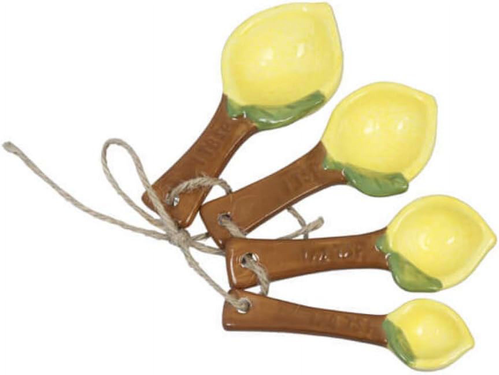 Ceramic Lemon Measuring Spoons Set Cute Novelty Kitchen Utensils And
