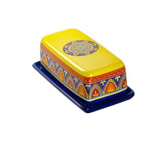 Ceramic Lid Butter Dish Unique Pattern Design Cheese Organiser for Kitchen