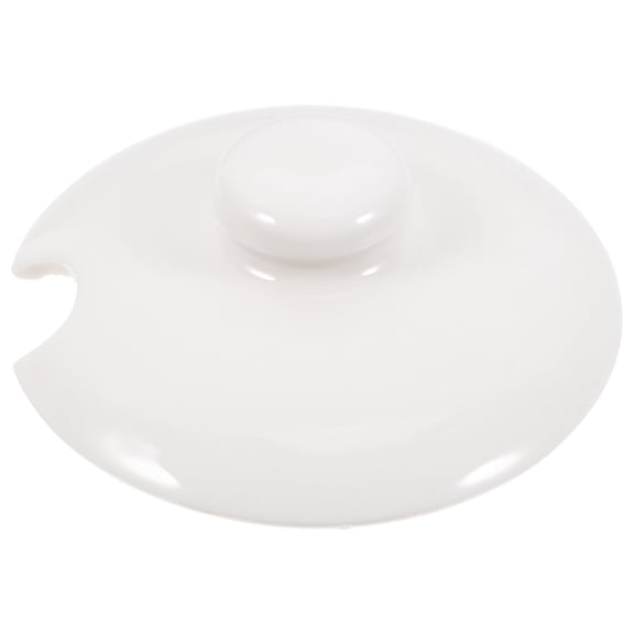 Ceramic Replacement Lid with Spoon Hole for Seasoning Jar, Easy to Clean Kitchen Spice Jar Cover, Convenient Spice Container Accessory Set