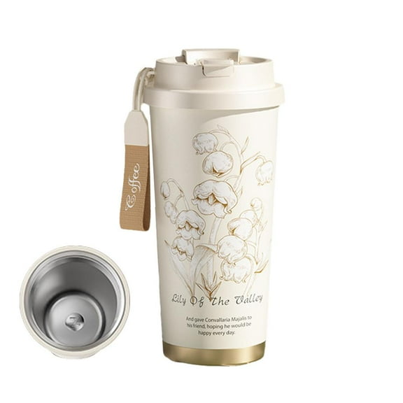 Ceramic Lining Coffee Mug Vacuum Insulated Coffee Cup Eco-friendl By LEARNEVER