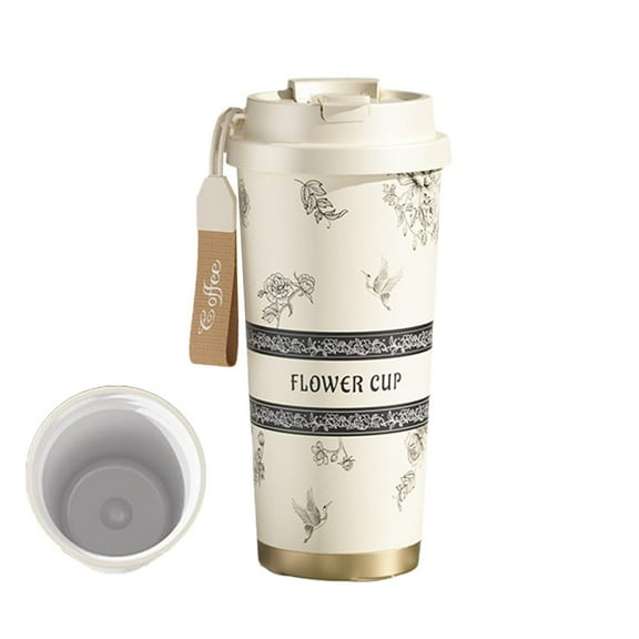 Ceramic Lining Coffee Mug Vacuum Insulated Coffee Cup Eco-friendly 500ml Ne