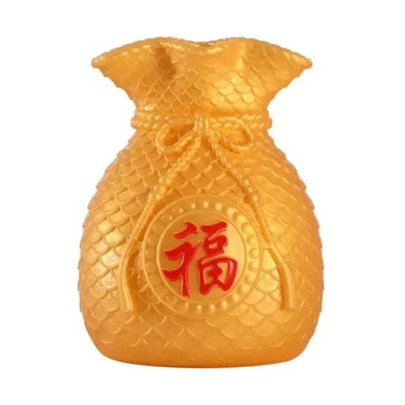 Ceramic Look Plastic Vase - Chinese Lucky Fortune Decorative Vase for Table Centerpiece Festive Home Office Shelf Decor