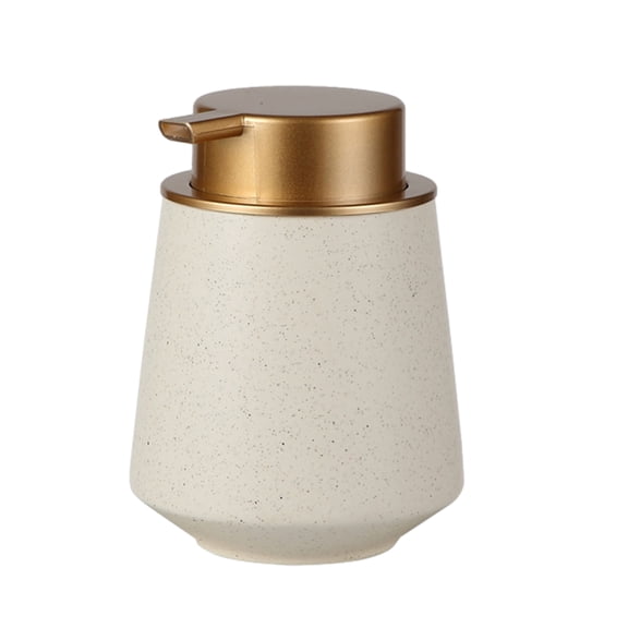 Ceramic Lotion Hand Soap dispenser, easy to press pump, Refillable Bathroom hand sanitizer dispenser - Rice white
