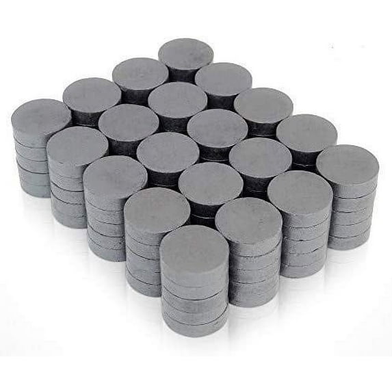 Ceramic Magnets – 100 Round Discs (.7” x .2”) for Science Projects and Crafts – Industrial Strength for use in School, Work, and Home