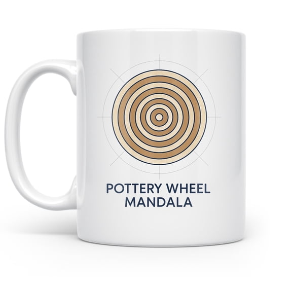 Ceramic Mandala, 11oz mug for artists and creative studio morning rituals and calm sipping