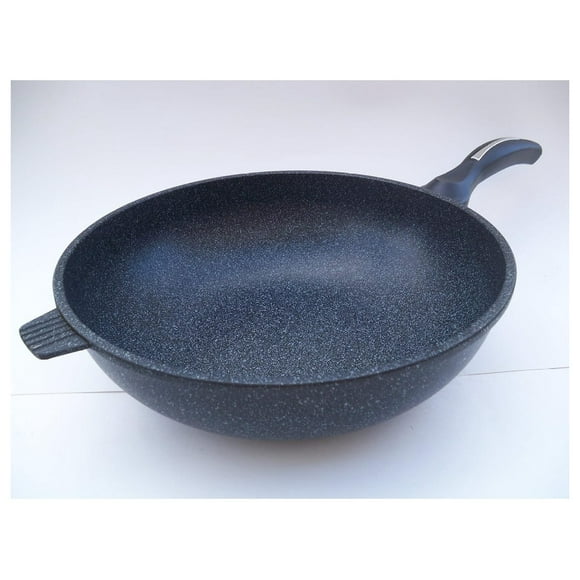 Ceramic Marble Coated Cast Aluminium Non Stick Wok 34 cm (13 1/2 inches)