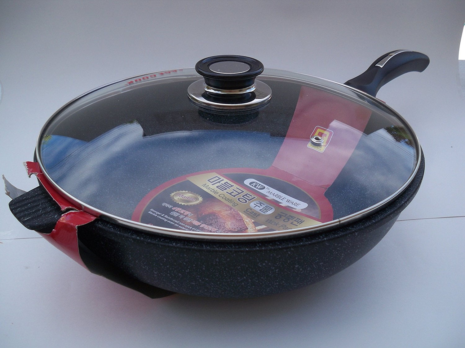 Ceramic Marble Coated Cast Aluminium Non Stick Wok 26 cm (10 inches)