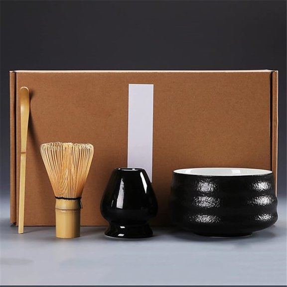 Ceramic Matcha Tool Set with Mouth Bowl Tea Ordering Tool Japanese Matcha Bowl 4-piece Set
