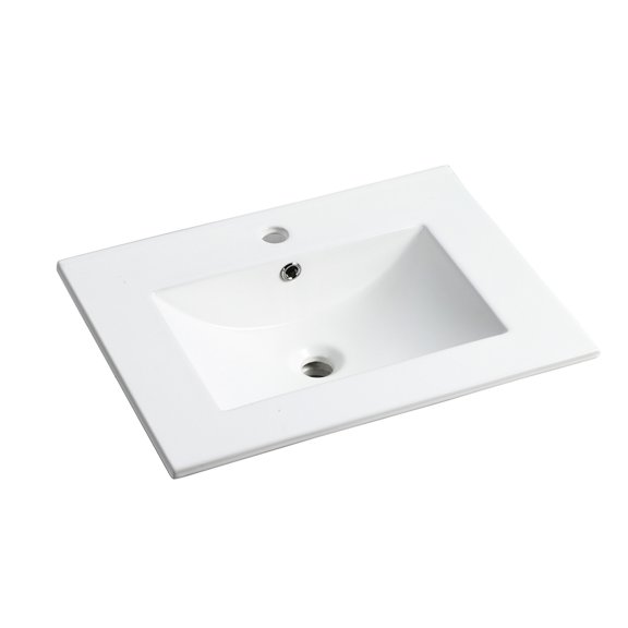 Ceramic Material - Smooth Surface Finish - Bathroom Decorating - Stain-Free and Cleanable Sink