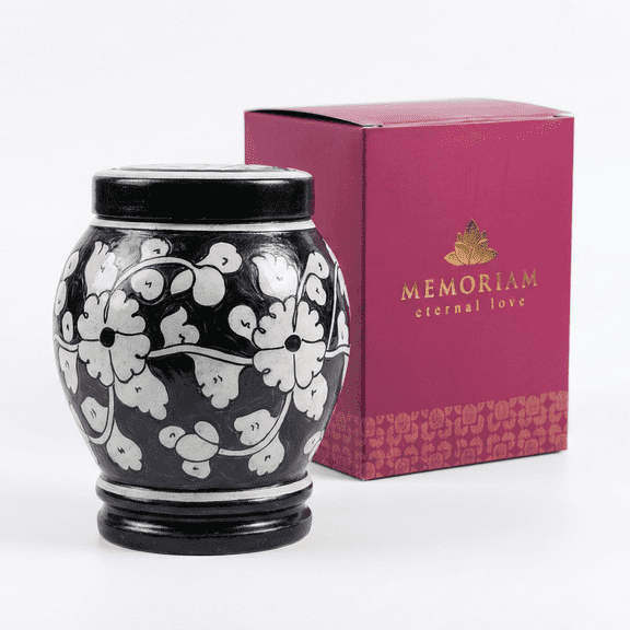 Ceramic Cremation Urn for Ashes - Handmade Pottery Memorial Urn for Adults - Adult Size 8 x 8 x 11 in