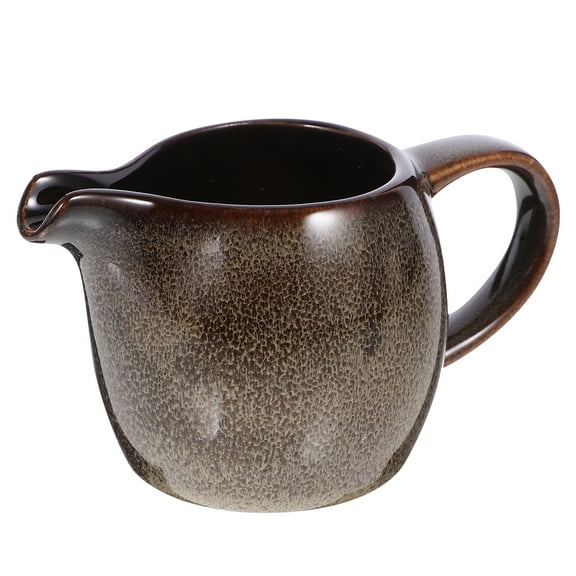 FUEENIRVA Ceramic Creamer Pitcher Grey Artistic Design for Coffee Shops