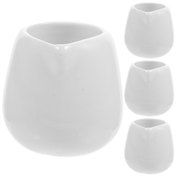 BEADCEST Ceramic Sauce Gravy Boat Restaurant 4Pcs 2.04X1.97X1.97In