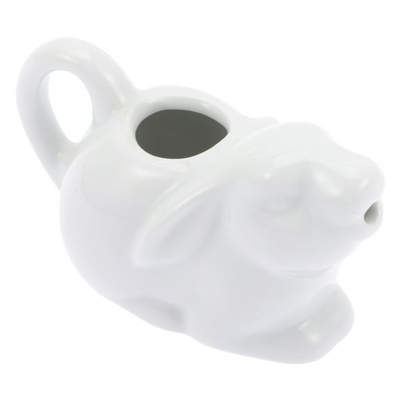 White Ceramic -Shaped Jug Creamer Pitcher with Handle for Coffee and Small Cream Serving