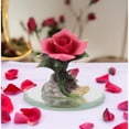 thumbnail image 1 of Ceramic Mini Marve Rose Flower on Glass Base Figurine, Gift for Her, Gift for Mom, Home Decor, 1 of 3