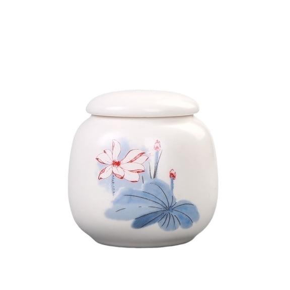 Ceramic Mini Tea Canister Food Storage Jar With Airtight Lid For Tea, Coffee, Nuts, Herb, Spice, Sugar