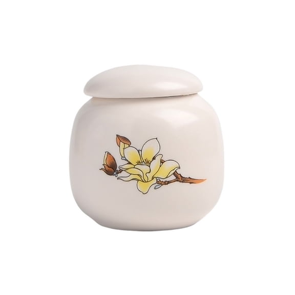 Ceramic Mini Tea Canister Food Storage Jar With Airtight Lid For Tea, Coffee, Nuts, Herb, Spice, Sugar
