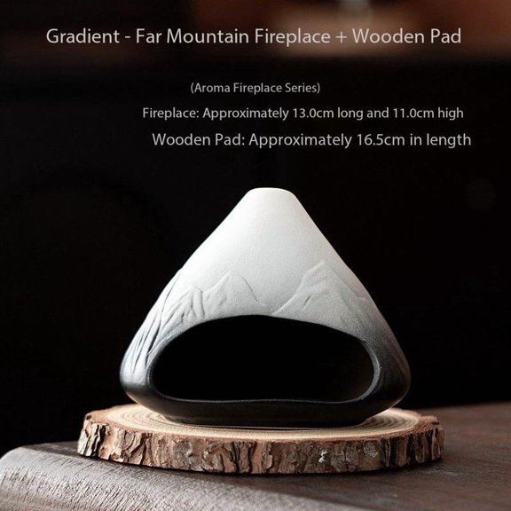 Ceramic Mountain Aromatherapy Diffuser, Sage Palo Santo Desktop Decor for Bedroom & Office