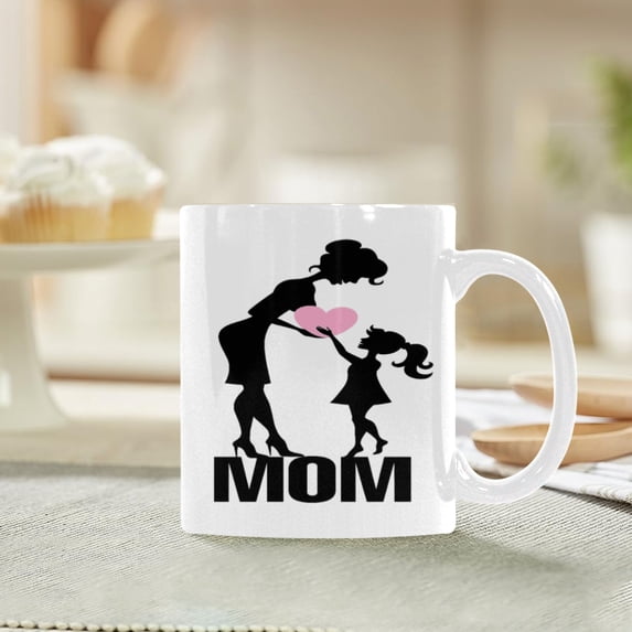 Ceramic Mug – 11 oz White Coffee Mug – Mother's Day Gift - Mom Heart