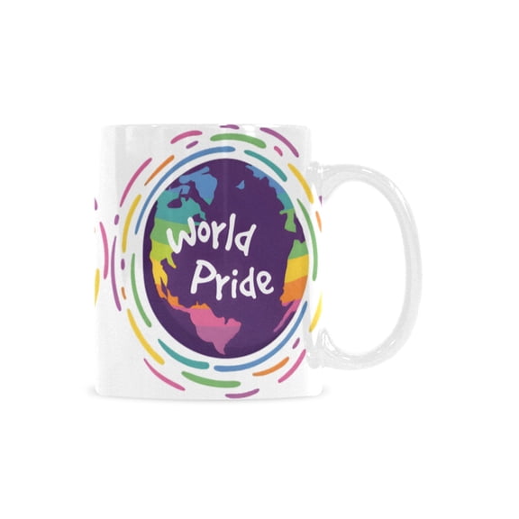 Ceramic Mug 11 oz White LGBTQ World Pride Month Globe Classic White Mug