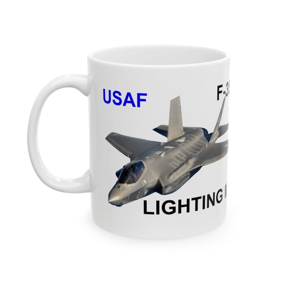 Ceramic Mug, (11oz, 15oz) F-35 Lightning II Fighter Jet