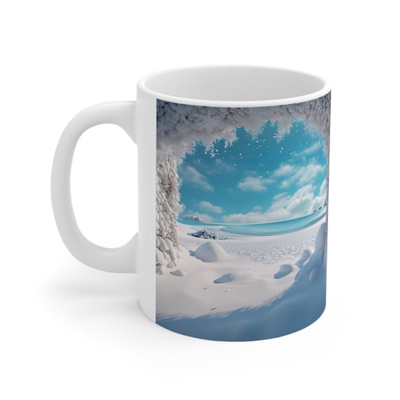 Ceramic Mug 11oz 3-D Enhanced Beach View