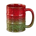 thumbnail image 1 of 12oz Glaze Ceramic Beer Cup - Coffee Mug Tea Cup with Handle for Office and Home Microwave and Dishwasher Safe - Birthday Gift (Blue and Orange), 1 of 16