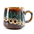 thumbnail image 1 of 12oz Reactive Glaze Ceramic Coffee Mug - Style Cup for Coffee, Tea & Cocoa - Rustic Farmhouse Design, Gift for Home & Office (Blue), 1 of 12