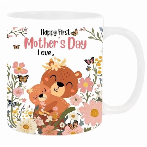 Ceramic Mug with Colorful Animal and Flower Design, 12oz Fun Coffee Tea Cup for Mother, Her, Mom, Birthday, Holiday, Appreciation, Gift for Women, Home Kitchen Office Desk Cheerful Present
