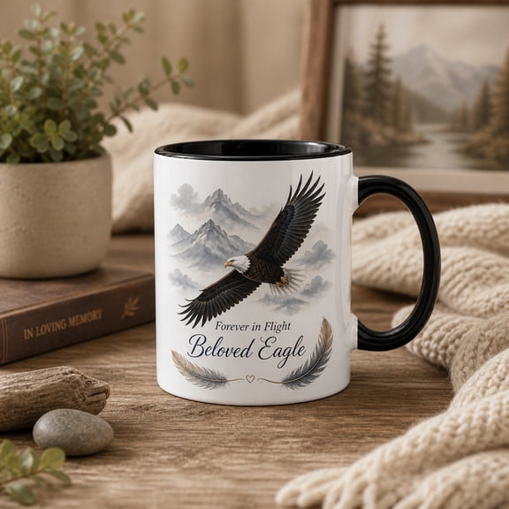 Ceramic Mug Jackie Bald Eagle Memorial Ceramic Coffee Cup for Morning Coffee, Wildlife Remembrance Gift