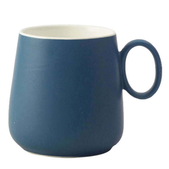 Ceramic Mug Leisure Milk Pot-Bellied Cup Single Ear Handle Mark Coffee Cup,C