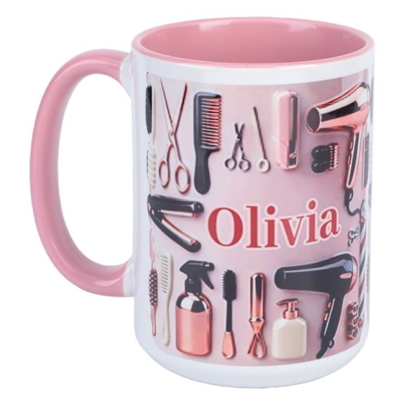 Unique Hair Stylists Themed Drinking Cup In Elegant Color Ergonomic Handle Ceramic Mugs Great For Home Or Offices Use