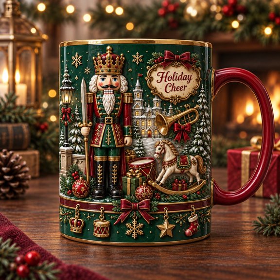 Ceramic Mug Royal Nutcracker Holiday Cheer for Christmas Gifting