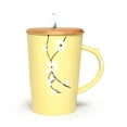 thumbnail image 1 of Ceramic Mug Sakura Floral Design with Spoon and Wood Lid, 1 of 8
