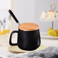 thumbnail image 1 of Ceramic Mug Set with Lid and Spoon, Coffee Cup Gift Couple Mug, Stackable Space-Saving Concise Style Ceramic Cup for Home and Office, 1 of 7