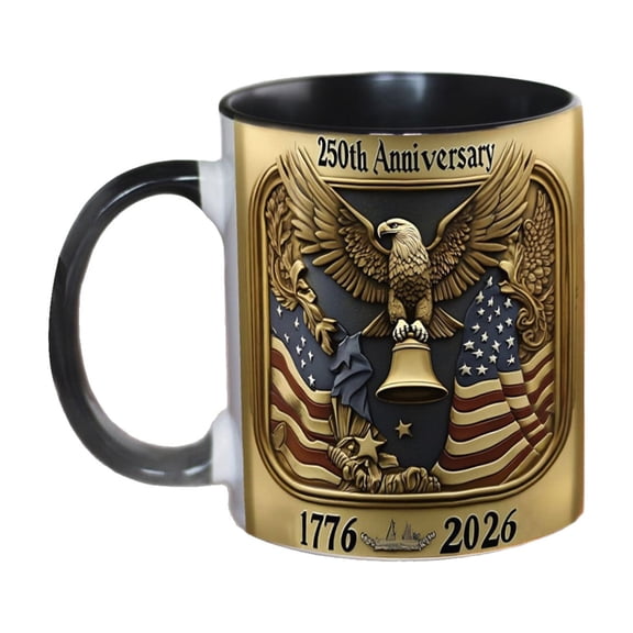 Ceramic Mug USA 250th Anniversary Mug Cup Independence Day Ornament Wine Cup 1776-2026