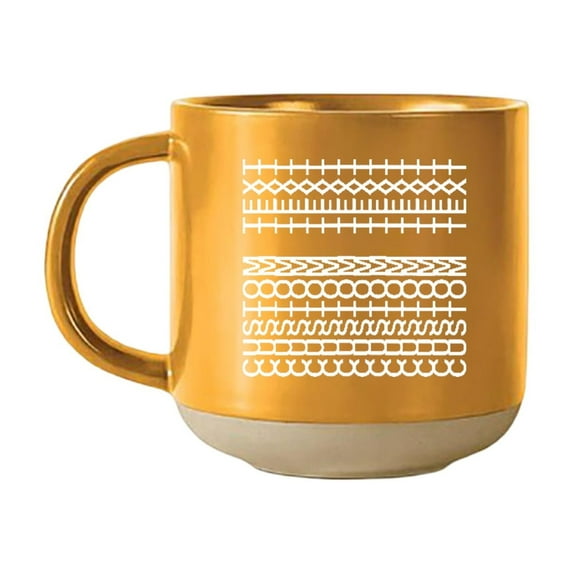 Ceramic Mug With Geometric Pattern Large Capacity Coffee Tea Cup With Comfortable Handle And Matte Finish For Home Office Use