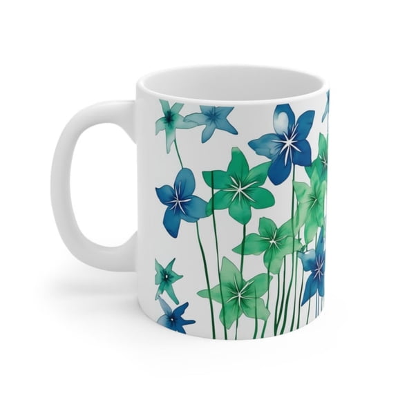 Ceramic Mug oz BALLOON FLOWER MUG tea cup on tankard seidel beaker stein pot dirt mud java brew cuppa go juice jitter juice morning.