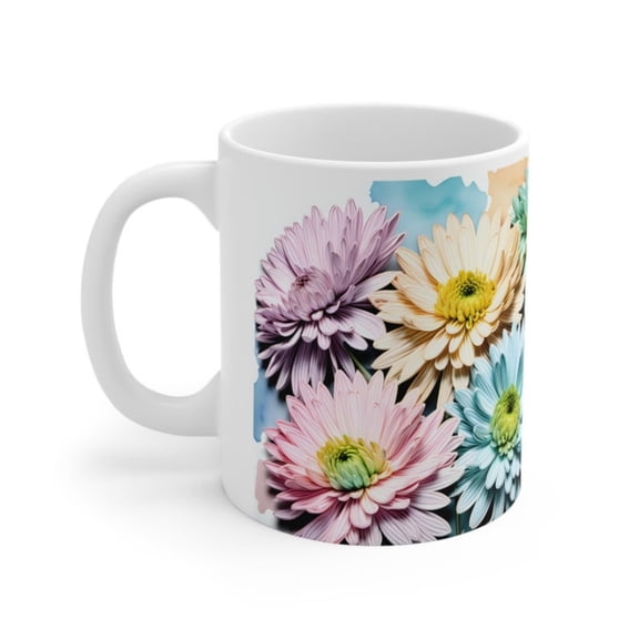 Ceramic Mug oz FLORAL COFFE MUG tea cup on tankard seidel beaker stein pot dirt mud java brew cuppa go juice jitter juice morning jolt.